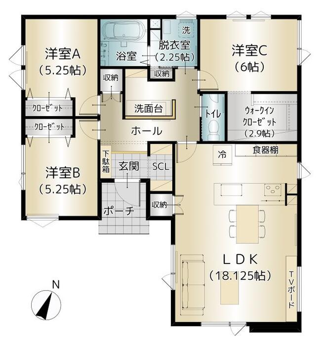 住研ハウスの施工事例_花園町モデルハウス 間取り