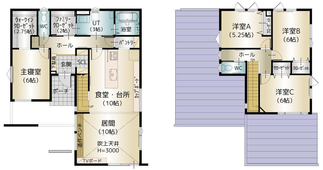 住研ハウスのモデルハウス_拓勇西町モデルハウス_間取り