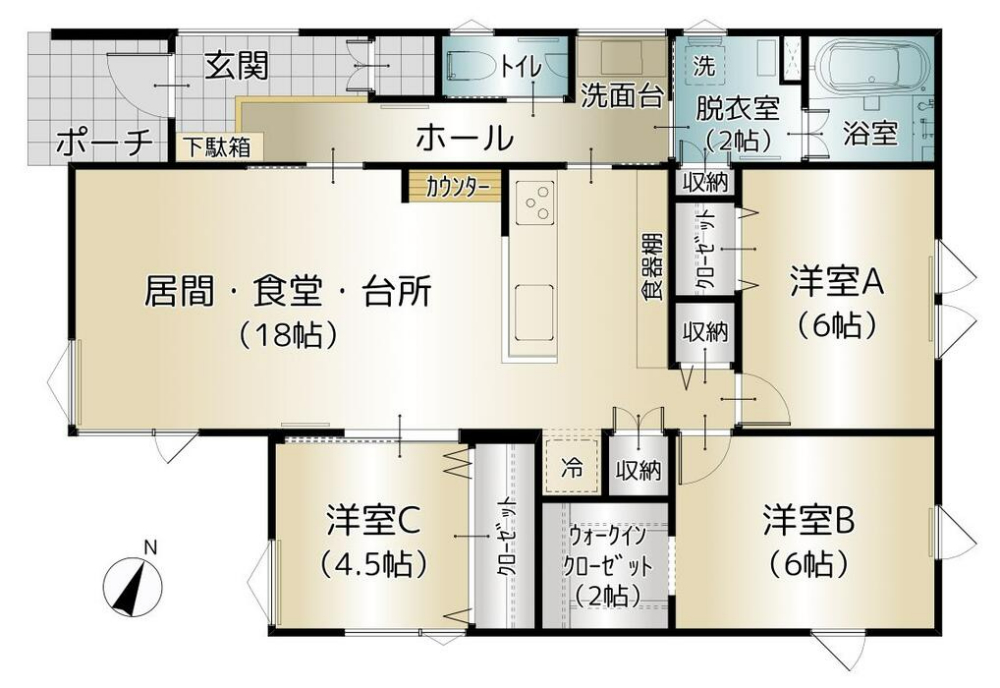 住研ハウスのモデルハウス_2025豊川町平屋モデルハウス_間取り